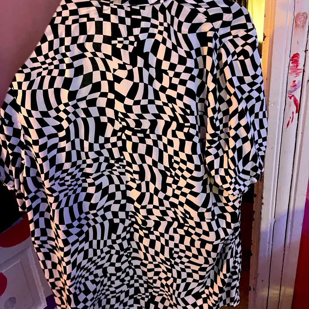 Black and white checkered shirt